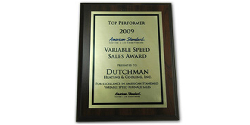 American Standard 2009 Sales Award
