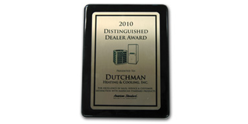 American Standard 2010 Distinguished Dealer Award