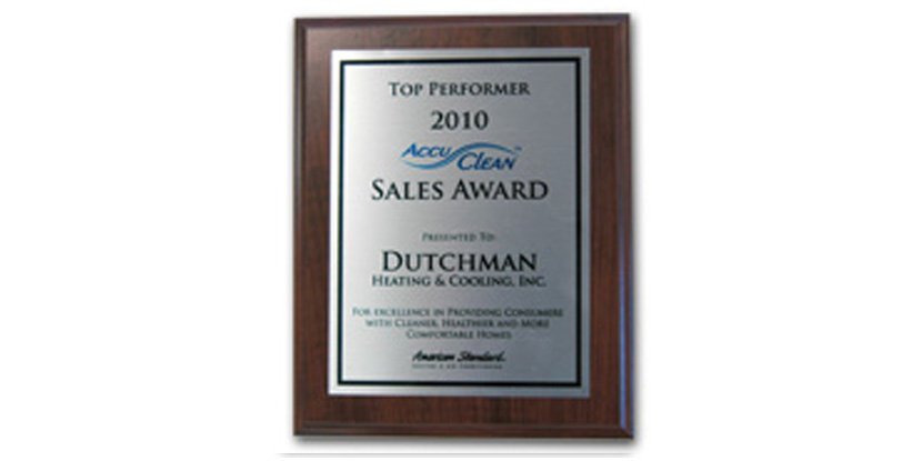 American Standard 2010 Sales Award