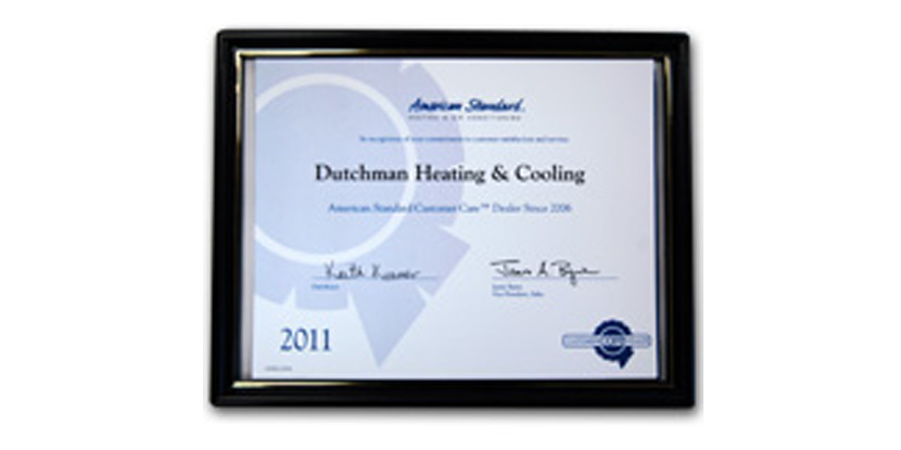 American Standard 2011 Customer Care Award