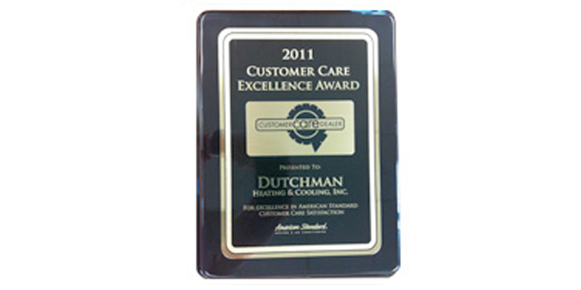American Standard 2011 Customer Care Excellence Award