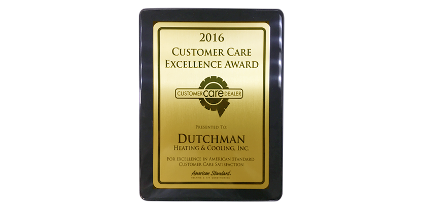 American Standard 2016 Customer Care Award