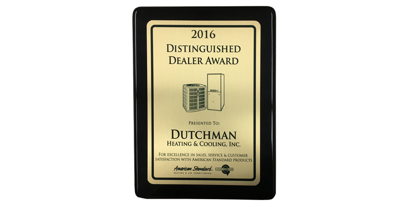 American Standard 2016 Distinguished Dealer Award