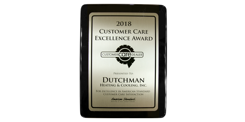 American Standard 2018 Customer Care Award